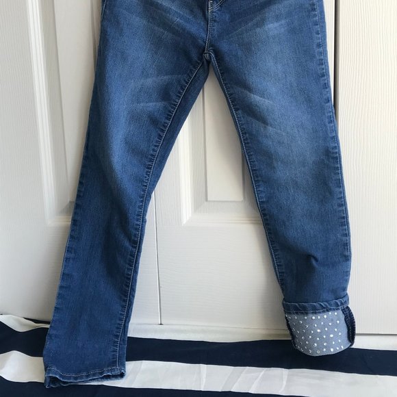 YMI Jean w/Bling Rolled Cuff Girls Size 10 - Picture 5 of 8